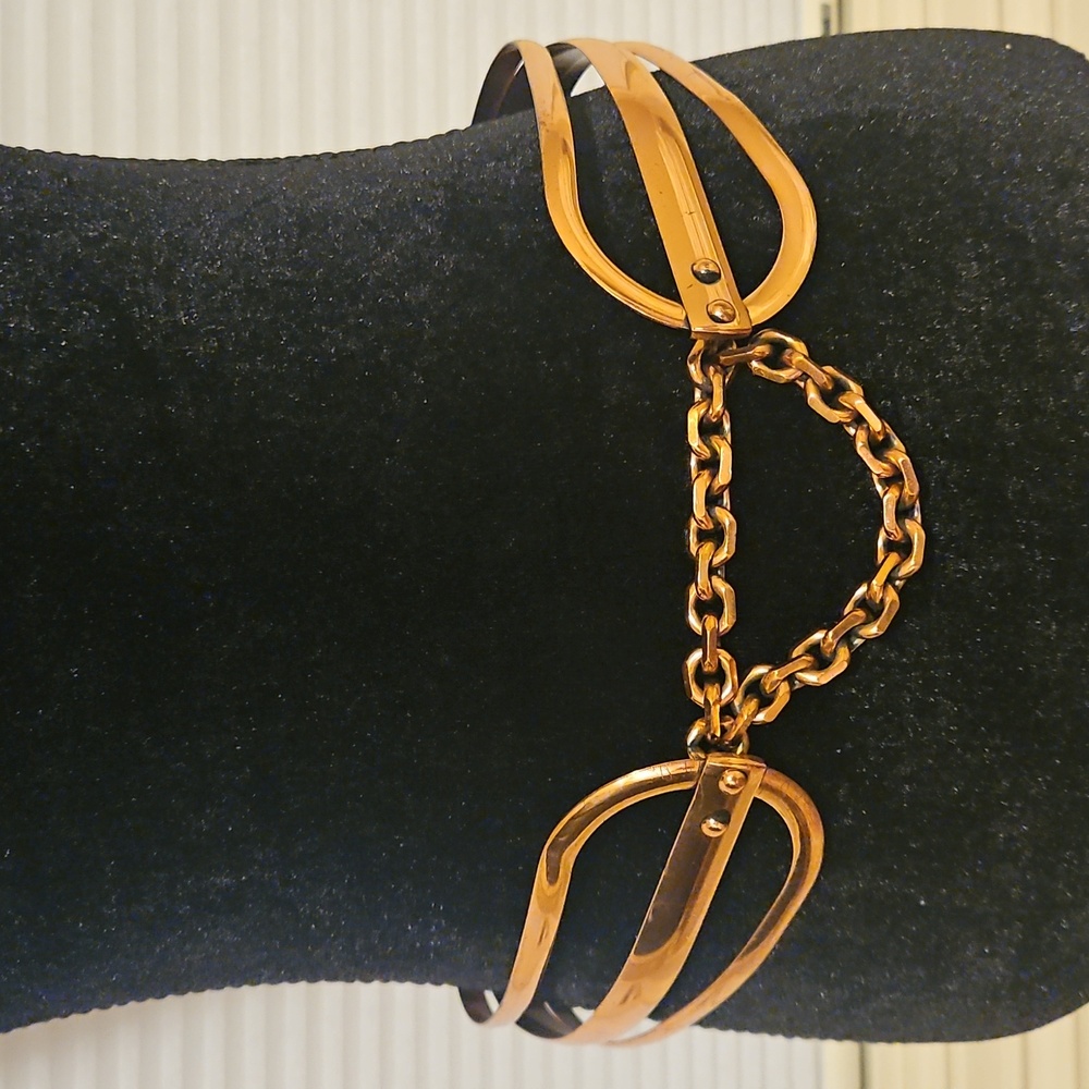 Renoir signed copper statement chain belt small MCM